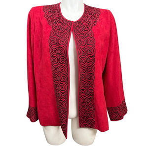 Women's Silkland Woman Blazer Size 1X Red